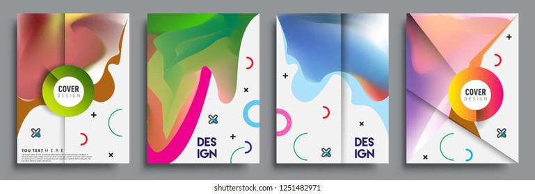 Modern abstract covers set. Cool gradient shapes composition, vector covers design.