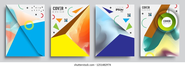 Modern abstract covers set. Cool gradient shapes composition, vector covers design.