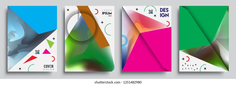 Modern abstract covers set. Cool gradient shapes composition, vector covers design.