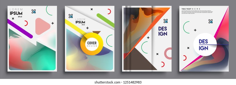 Modern abstract covers set. Cool gradient shapes composition, vector covers design.