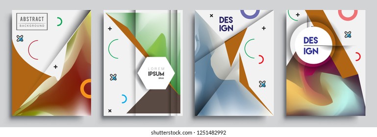Modern abstract covers set. Cool gradient shapes composition, vector covers design.