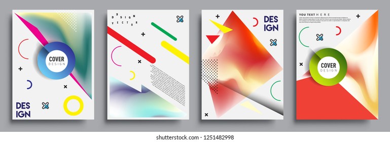 Modern abstract covers set. Cool gradient shapes composition, vector covers design.