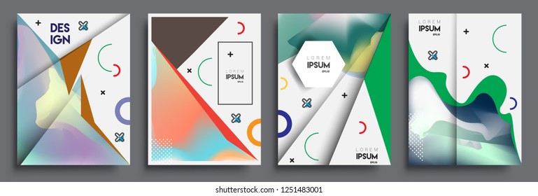 Modern abstract covers set. Cool gradient shapes composition, vector covers design.
