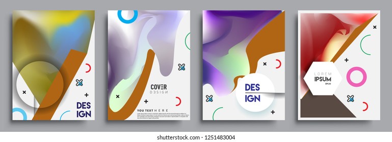 Modern abstract covers set. Cool gradient shapes composition, vector covers design.