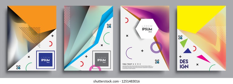 Modern abstract covers set. Cool gradient shapes composition, vector covers design.