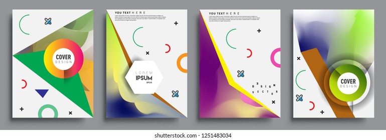 Modern abstract covers set. Cool gradient shapes composition, vector covers design.