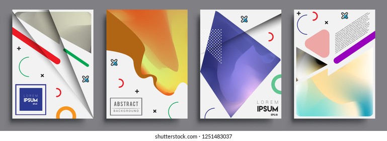 Modern abstract covers set. Cool gradient shapes composition, vector covers design.
