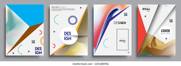 Modern abstract covers set. Cool gradient shapes composition, vector covers design.