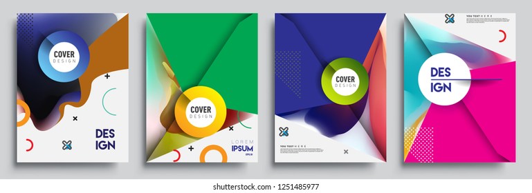 Modern abstract covers set. Cool gradient shapes composition, vector covers design.