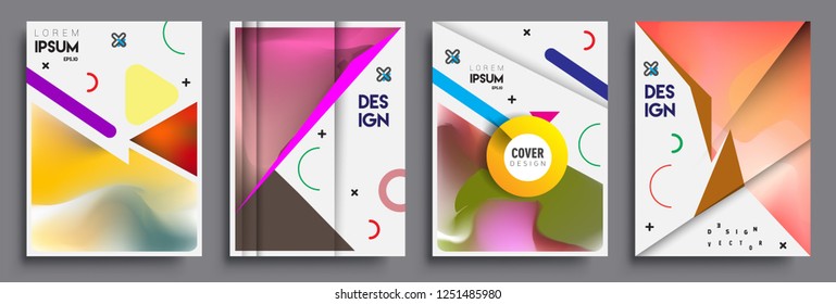 Modern abstract covers set. Cool gradient shapes composition, vector covers design.