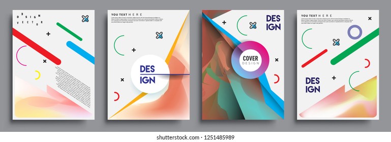 Modern abstract covers set. Cool gradient shapes composition, vector covers design.