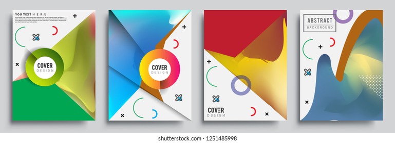 Modern abstract covers set. Cool gradient shapes composition, vector covers design.