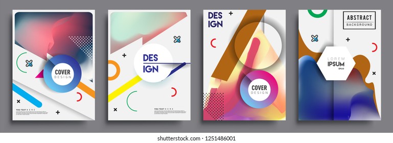 Modern abstract covers set. Cool gradient shapes composition, vector covers design.