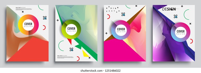 Modern abstract covers set. Cool gradient shapes composition, vector covers design.