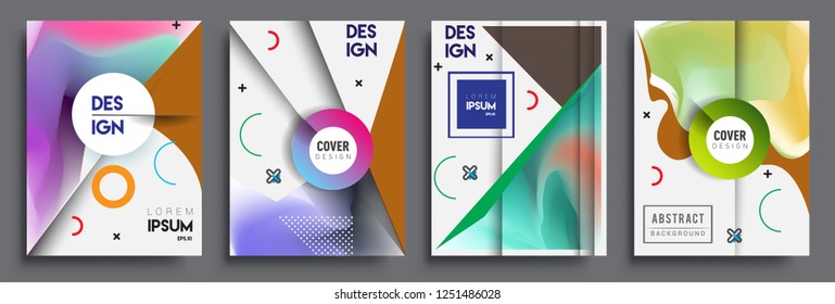 Modern abstract covers set. Cool gradient shapes composition, vector covers design.