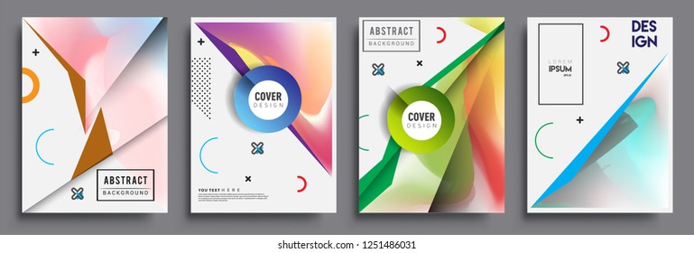 Modern abstract covers set. Cool gradient shapes composition, vector covers design.