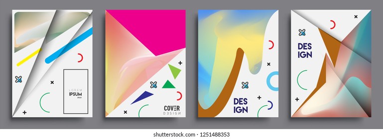 Modern abstract covers set. Cool gradient shapes composition, vector covers design.