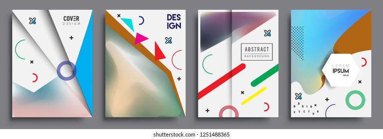 Modern abstract covers set. Cool gradient shapes composition, vector covers design.
