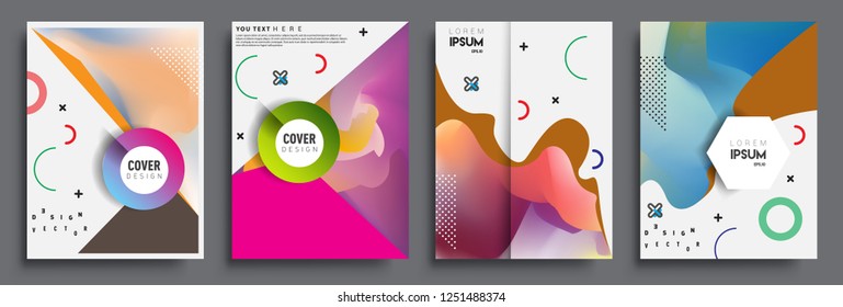 Modern abstract covers set. Cool gradient shapes composition, vector covers design.