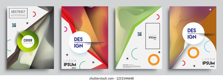 Modern abstract covers set. Cool gradient shapes composition, shapes, geometric elements. Applicable for placards, brochures, posters, covers and banners.