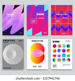 Modern Abstract Covers Set. Cool Gradient and Circle Shapes Composition. Futuristic Design. Trendy Design Layout