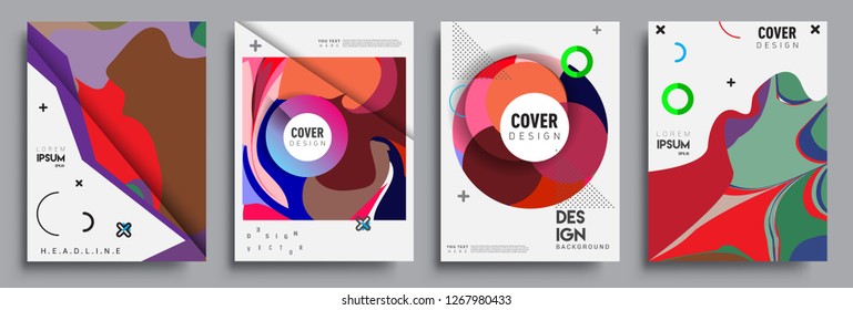 Modern abstract covers set. Cool gradient shapes composition, vector covers design.