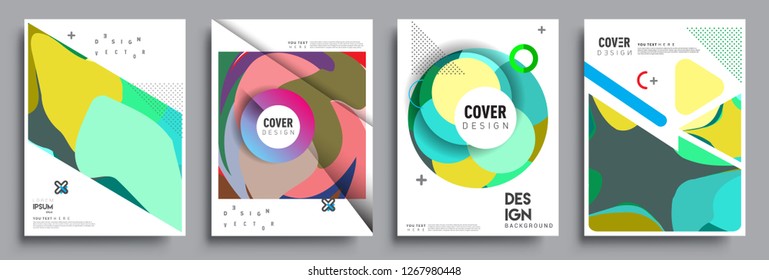 Modern abstract covers set. Cool gradient shapes composition, vector covers design.
