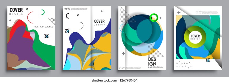 Modern abstract covers set. Cool gradient shapes composition, vector covers design.