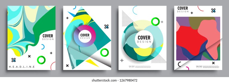 Modern abstract covers set. Cool gradient shapes composition, vector covers design.