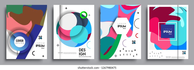 Modern abstract covers set. Cool gradient shapes composition, vector covers design.
