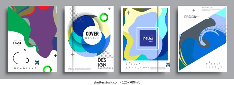 Modern abstract covers set. Cool gradient shapes composition, vector covers design.