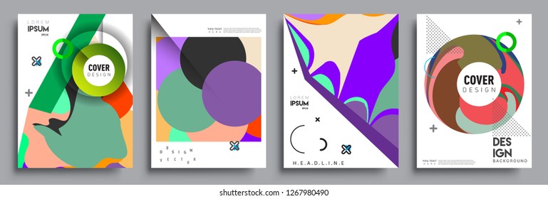 Modern abstract covers set. Cool gradient shapes composition, vector covers design.