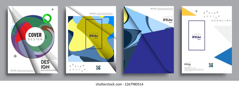 Modern abstract covers set. Cool gradient shapes composition, vector covers design.