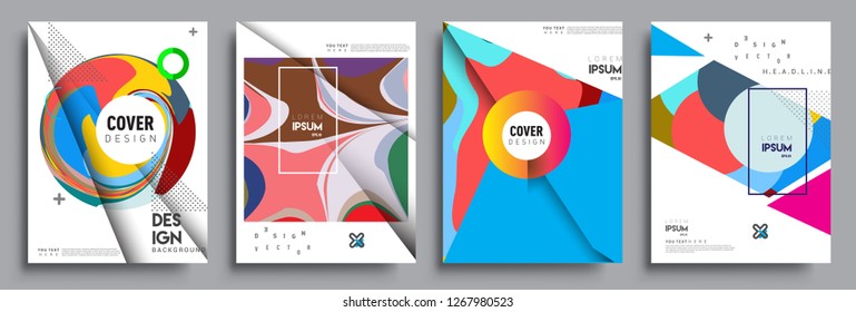 Modern abstract covers set. Cool gradient shapes composition, vector covers design.