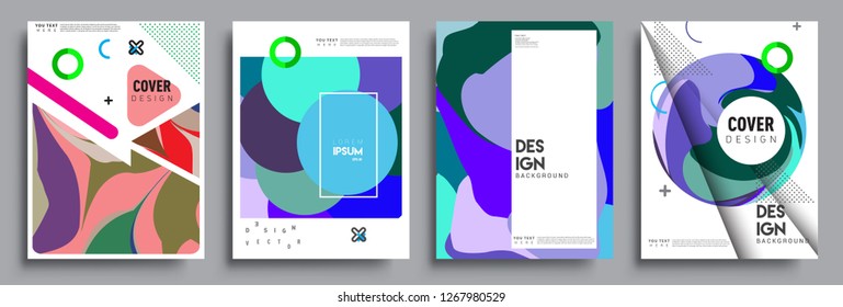 Modern abstract covers set. Cool gradient shapes composition, vector covers design.