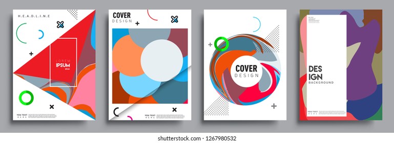 Modern abstract covers set. Cool gradient shapes composition, vector covers design.
