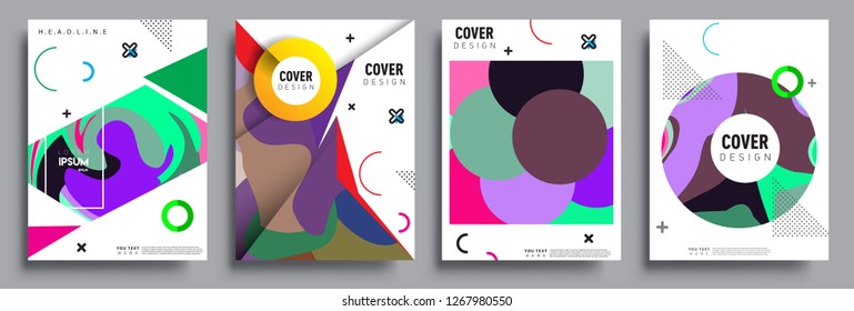 Modern abstract covers set. Cool gradient shapes composition, vector covers design.