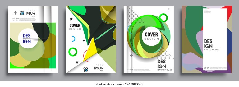 Modern abstract covers set. Cool gradient shapes composition, vector covers design.