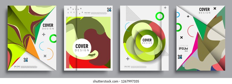 Modern abstract covers set. Cool gradient shapes composition, vector covers design.