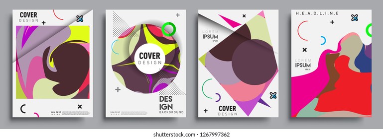 Modern abstract covers set. Cool gradient shapes composition, vector covers design.