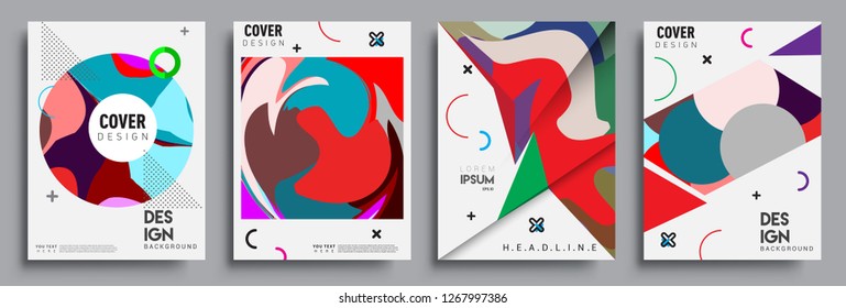 Modern abstract covers set. Cool gradient shapes composition, vector covers design.