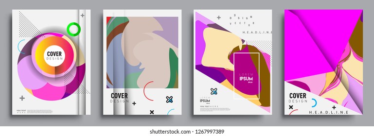 Modern abstract covers set. Cool gradient shapes composition, vector covers design.