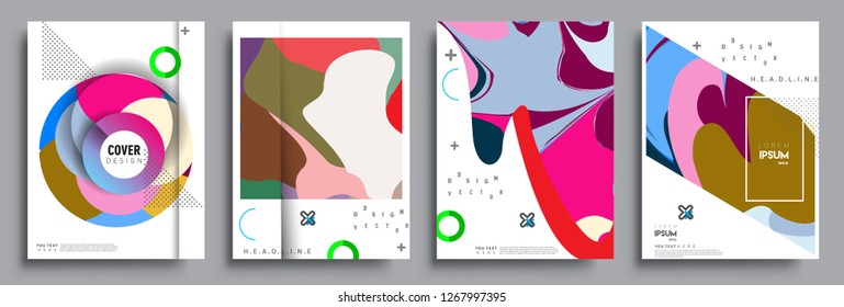 Modern abstract covers set. Cool gradient shapes composition, vector covers design.