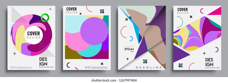 Modern abstract covers set. Cool gradient shapes composition, vector covers design.