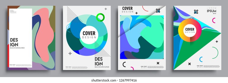 Modern abstract covers set. Cool gradient shapes composition, vector covers design.