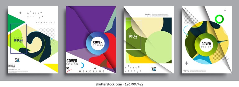 Modern abstract covers set. Cool gradient shapes composition, vector covers design.