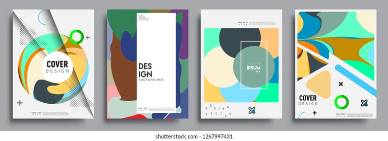 Modern abstract covers set. Cool gradient shapes composition, vector covers design.