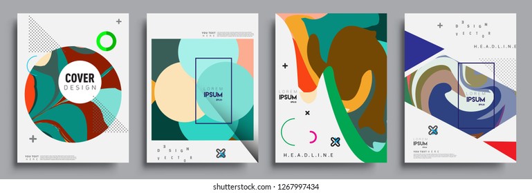 Modern abstract covers set. Cool gradient shapes composition, vector covers design.