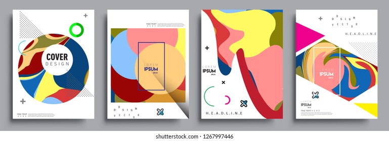 Modern abstract covers set. Cool gradient shapes composition, vector covers design.