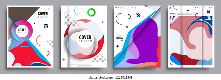 Modern abstract covers set. Cool gradient shapes composition, vector covers design.